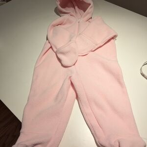 Cozy Pink Hooded Lightweight Snowsuit